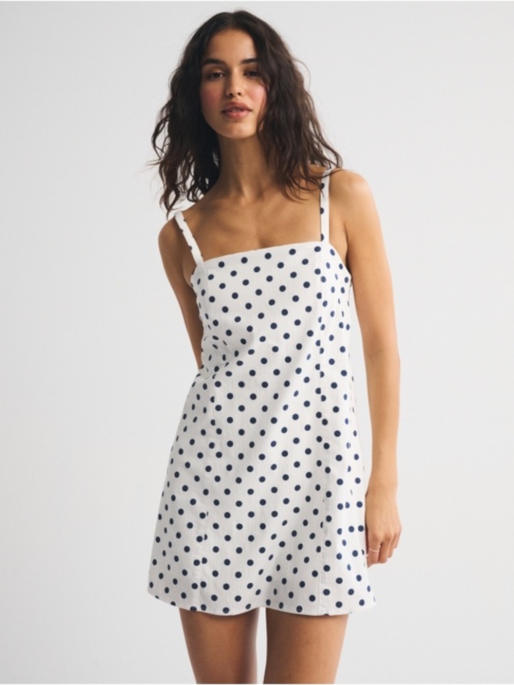 Abercrombie & Fitch Polka-Dot Square-Neck Mini Dress
